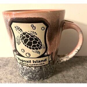 Topsail Island Turtle Mug, Pink and Grayish Color  # 2464